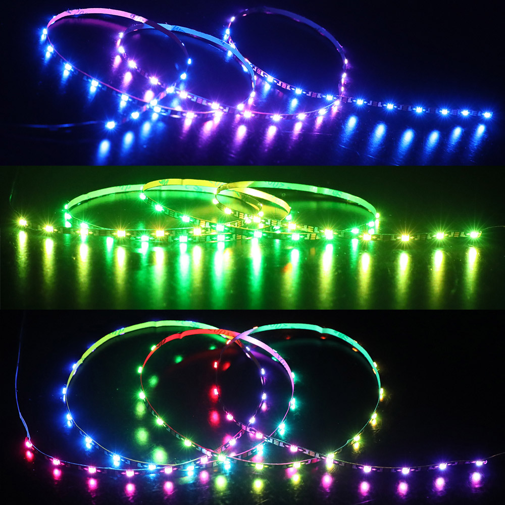 Narrowest 3mm SK6812 RGB Individually Addressable 5V LED Strip 3.28ft - Black PCB Narrowest 3mm SK6812 RGB Individually Addressable 5V LED Strip 3.28ft - Black PCB